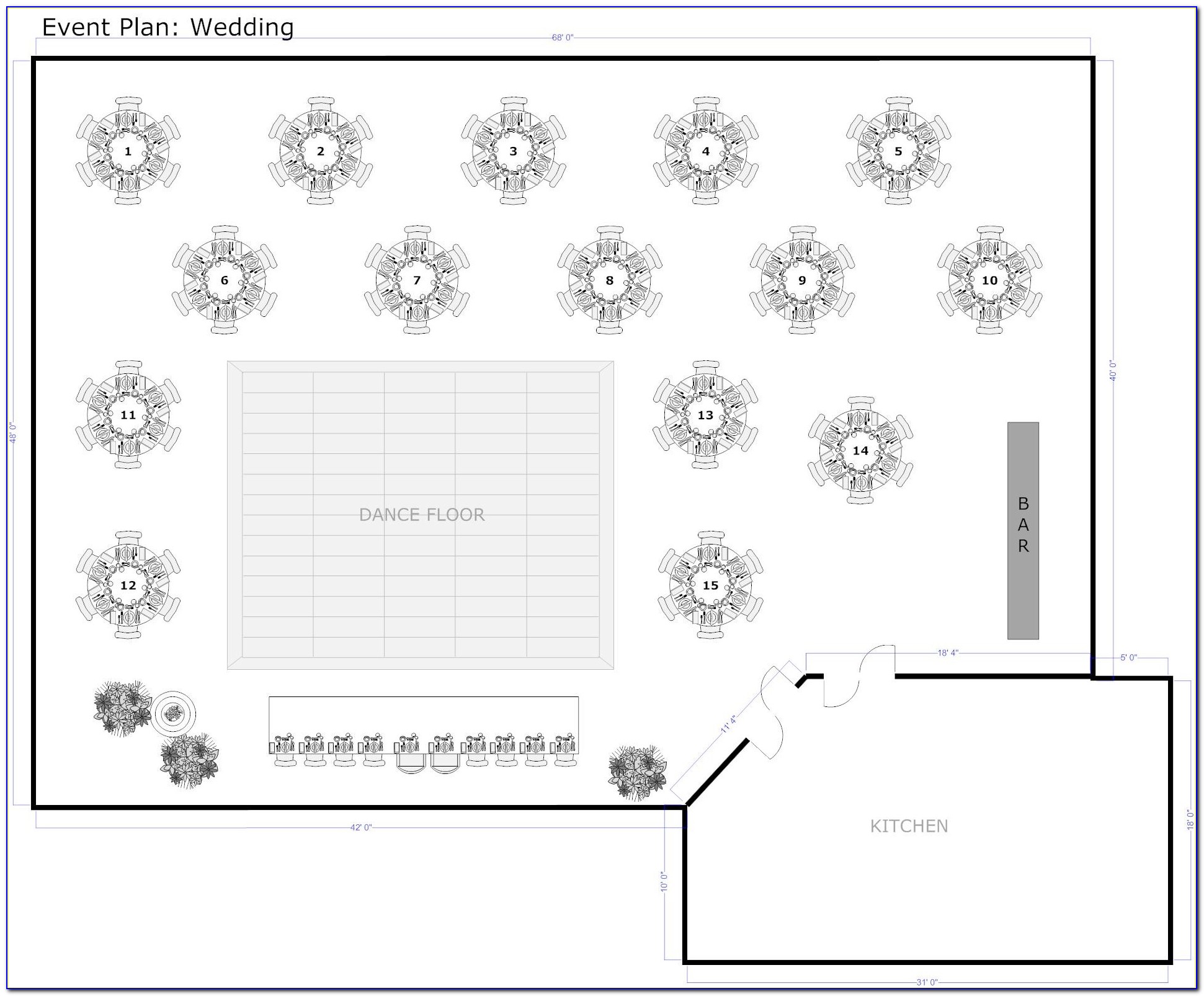 Wedding Reception Table Layout Template