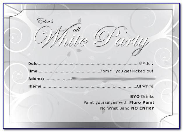 White Trash Party Invitation Templates