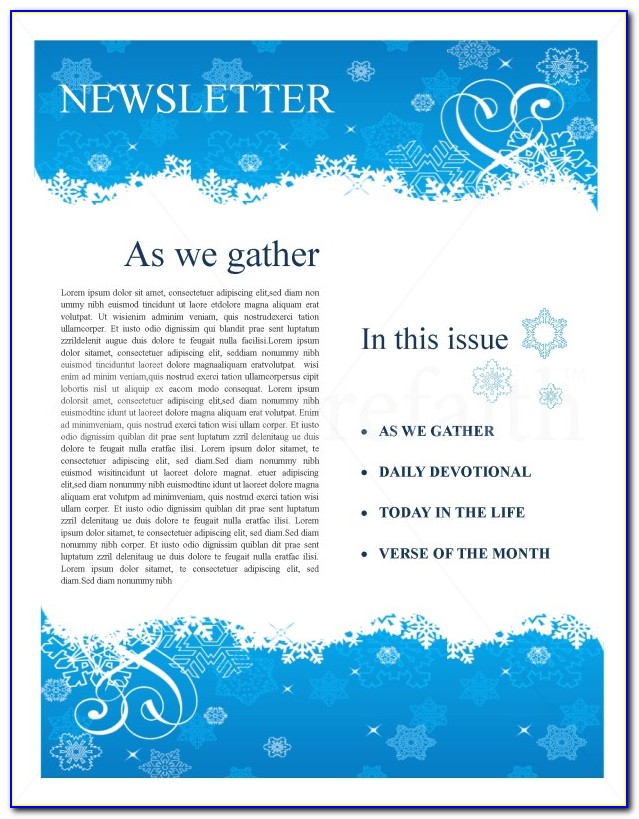 Winter Newsletter Template Publisher
