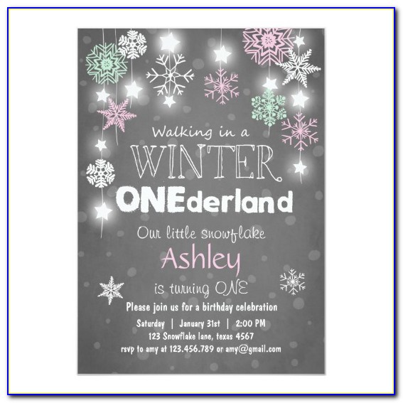 Winter Onederland Invitation Templates