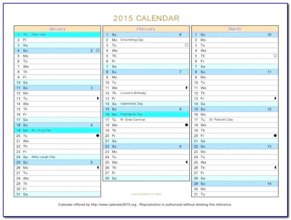 Work Plan Calendar Template