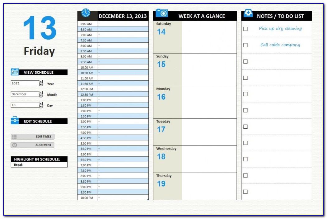 Work Schedule Template Excel Monthly