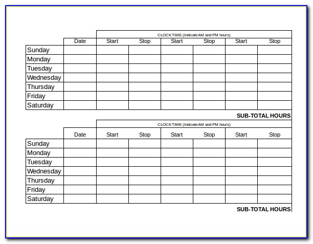 Yearly Timesheet Template Excel Download