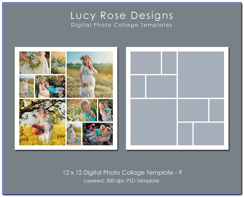 12 X 12 Photo Collage Template