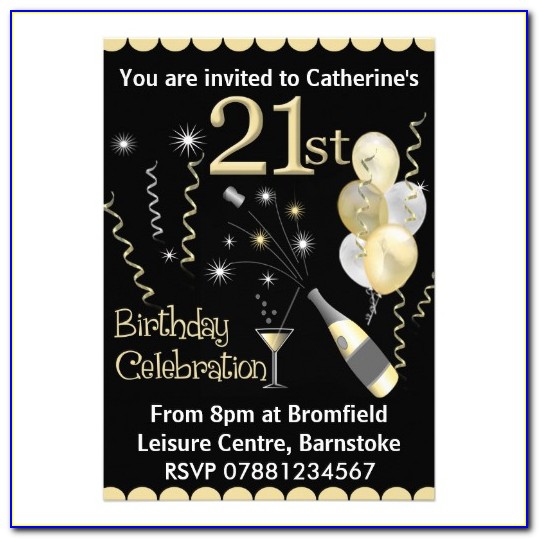 21st Birthday Invitation Templates Word
