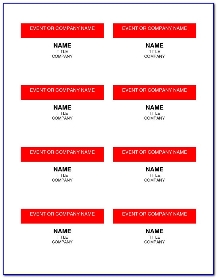 4x3 Name Tag Template Word