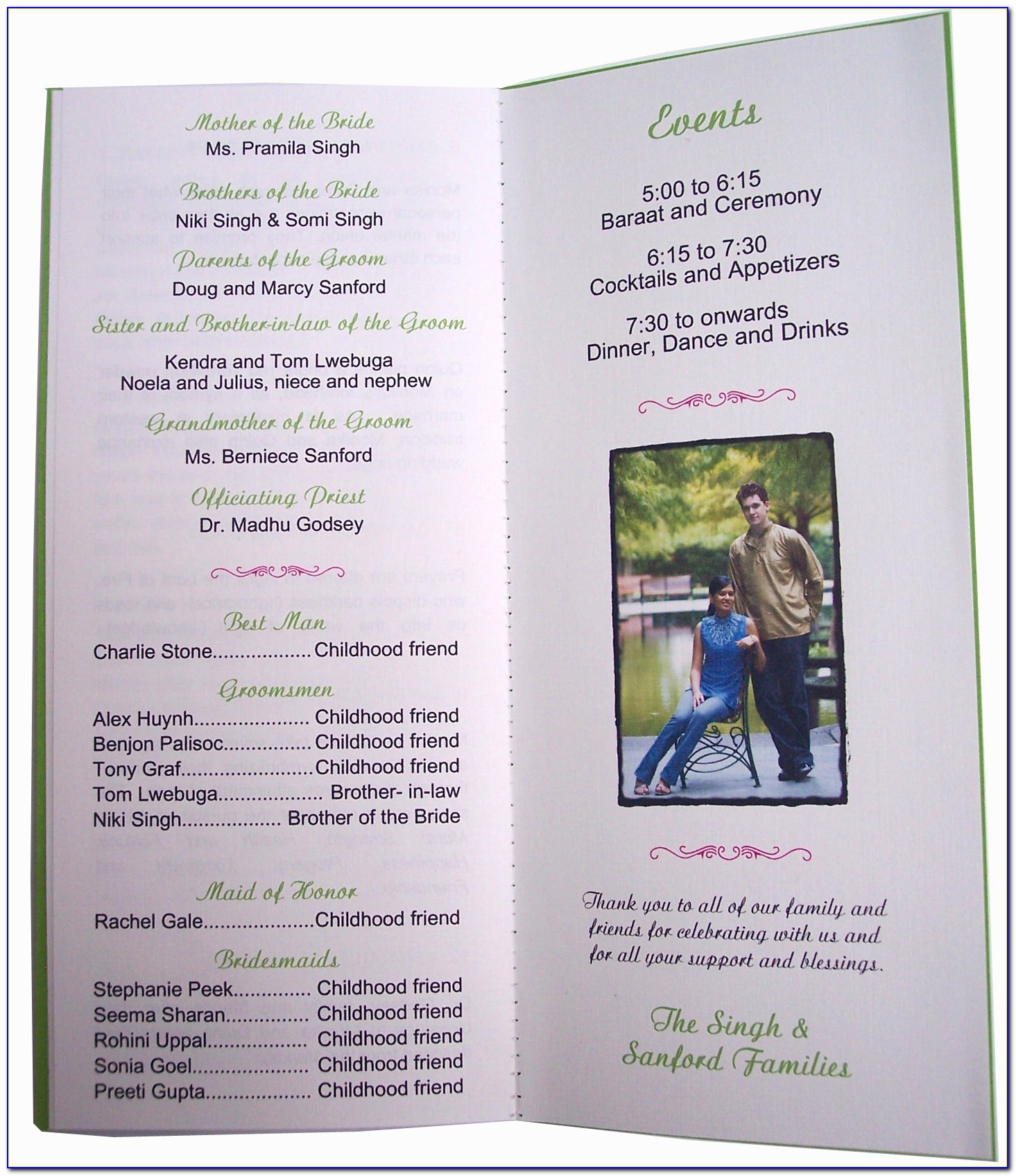 50th Birthday Party Programme Template