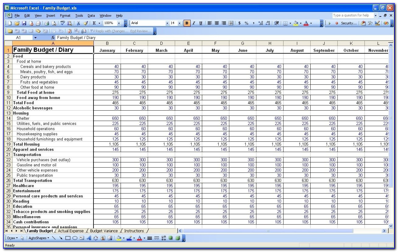 15 Free Personal Budget Spreadsheet | Excel Spreadsheet In Yearly Household Budget Template
