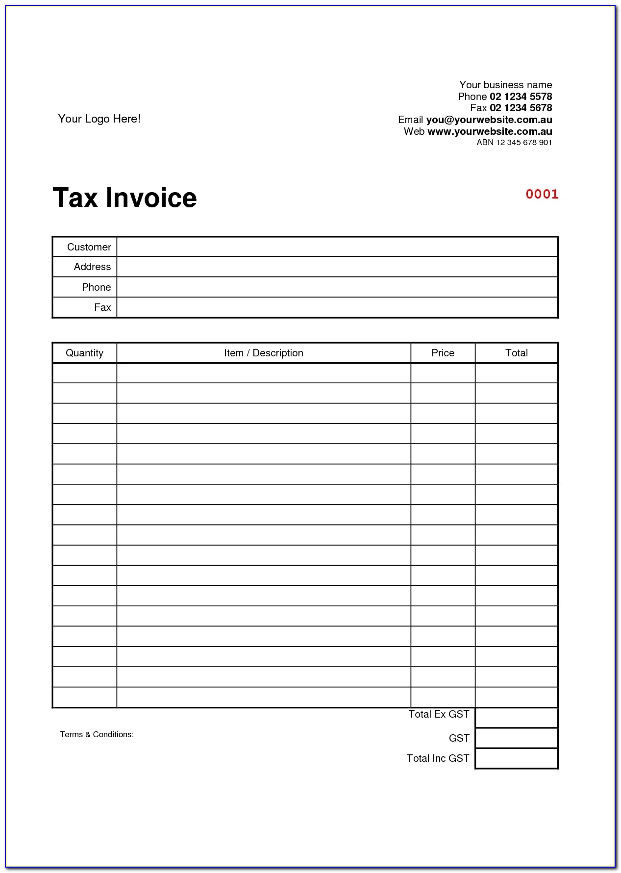 Invoice Template Australia Word Design Invoice Template Free Tax Invoice Template Australia Download