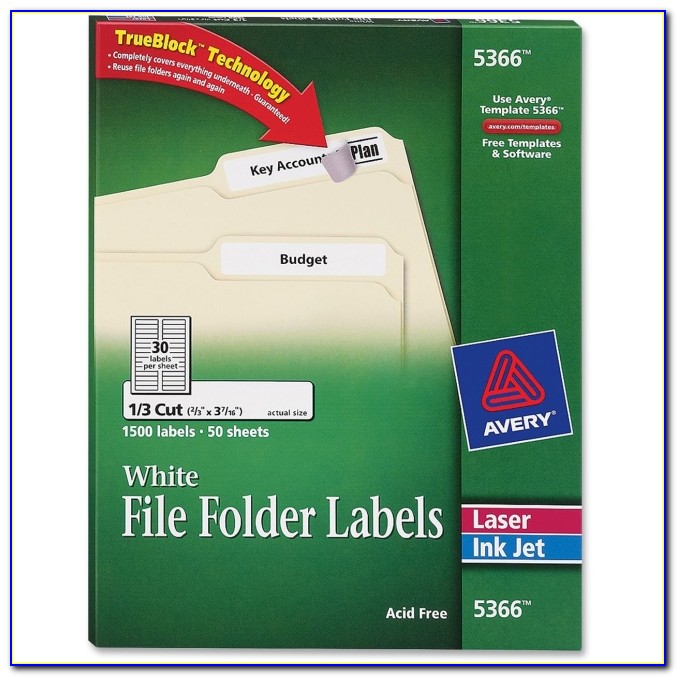 Avery File Labels Template 5266