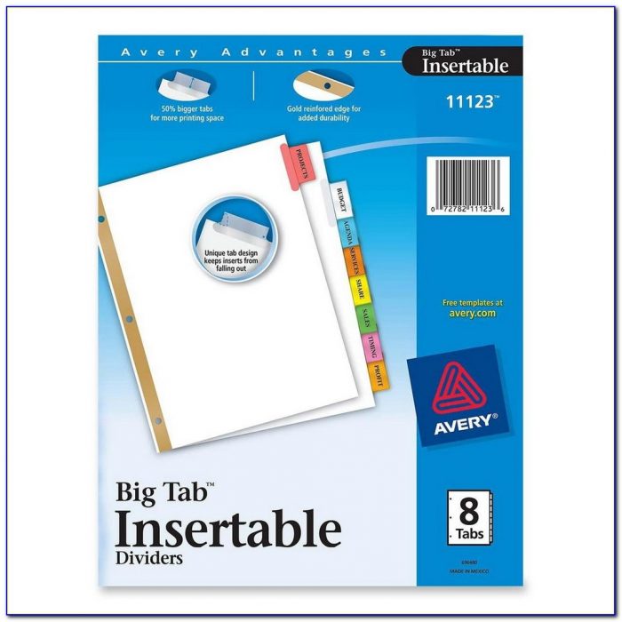 Avery File Tab Inserts Template