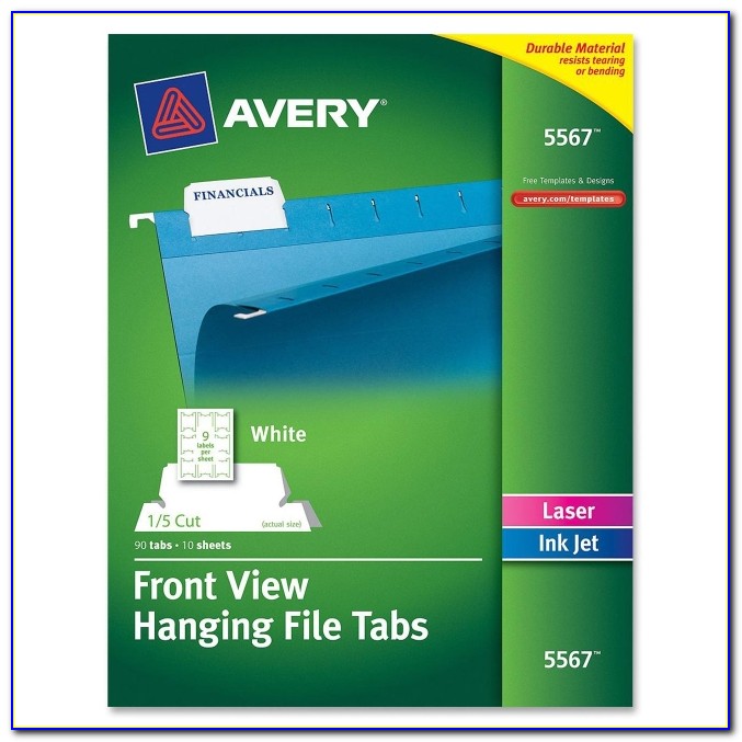 Avery Hanging File Folder Labels Template 5567
