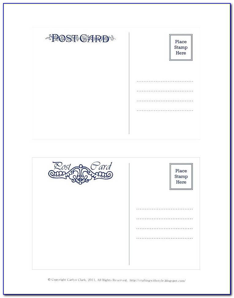 Avery Postcard Template 4 Per Page