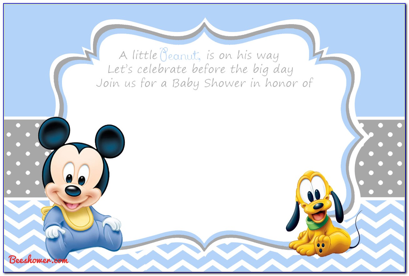 Baby Mickey Mouse Invitation Template Free Download