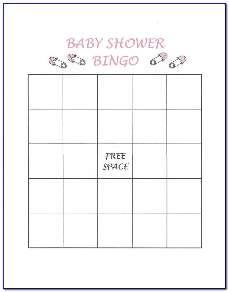 Baby Shower Bingo Blank Card Template