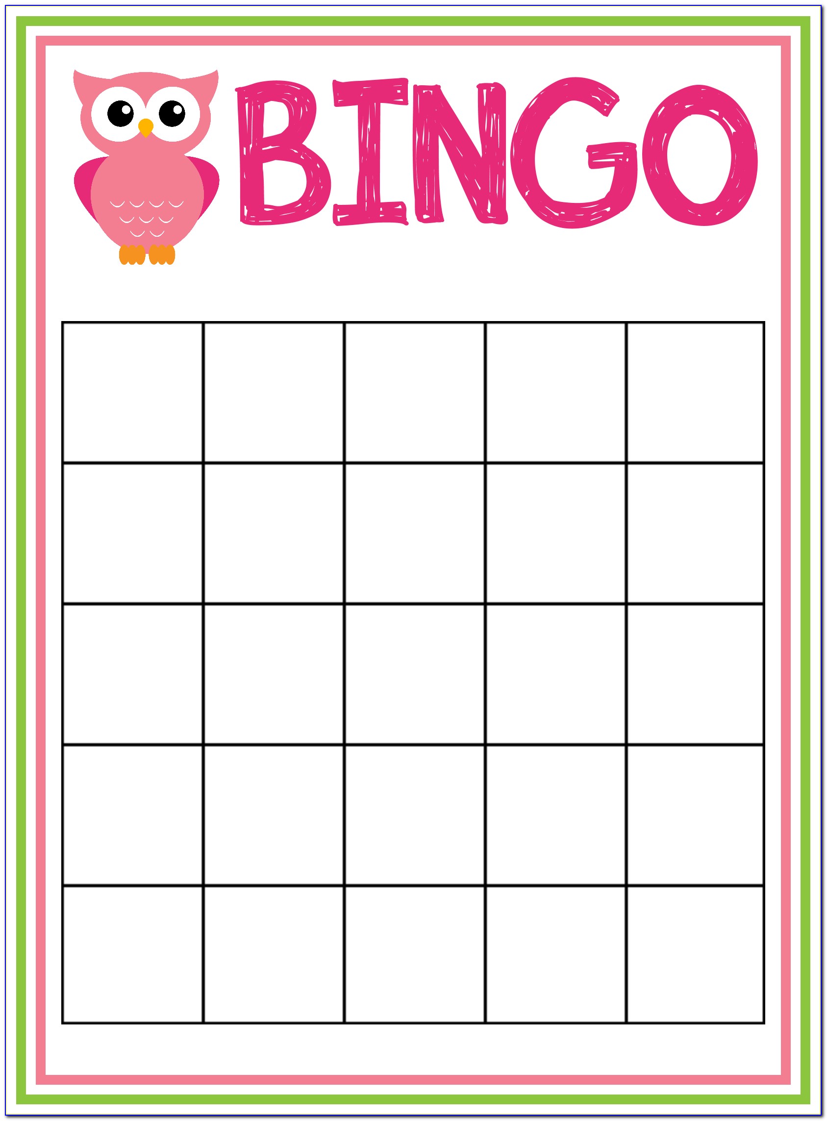 Baby Shower Bingo Card Generator With Pictures
