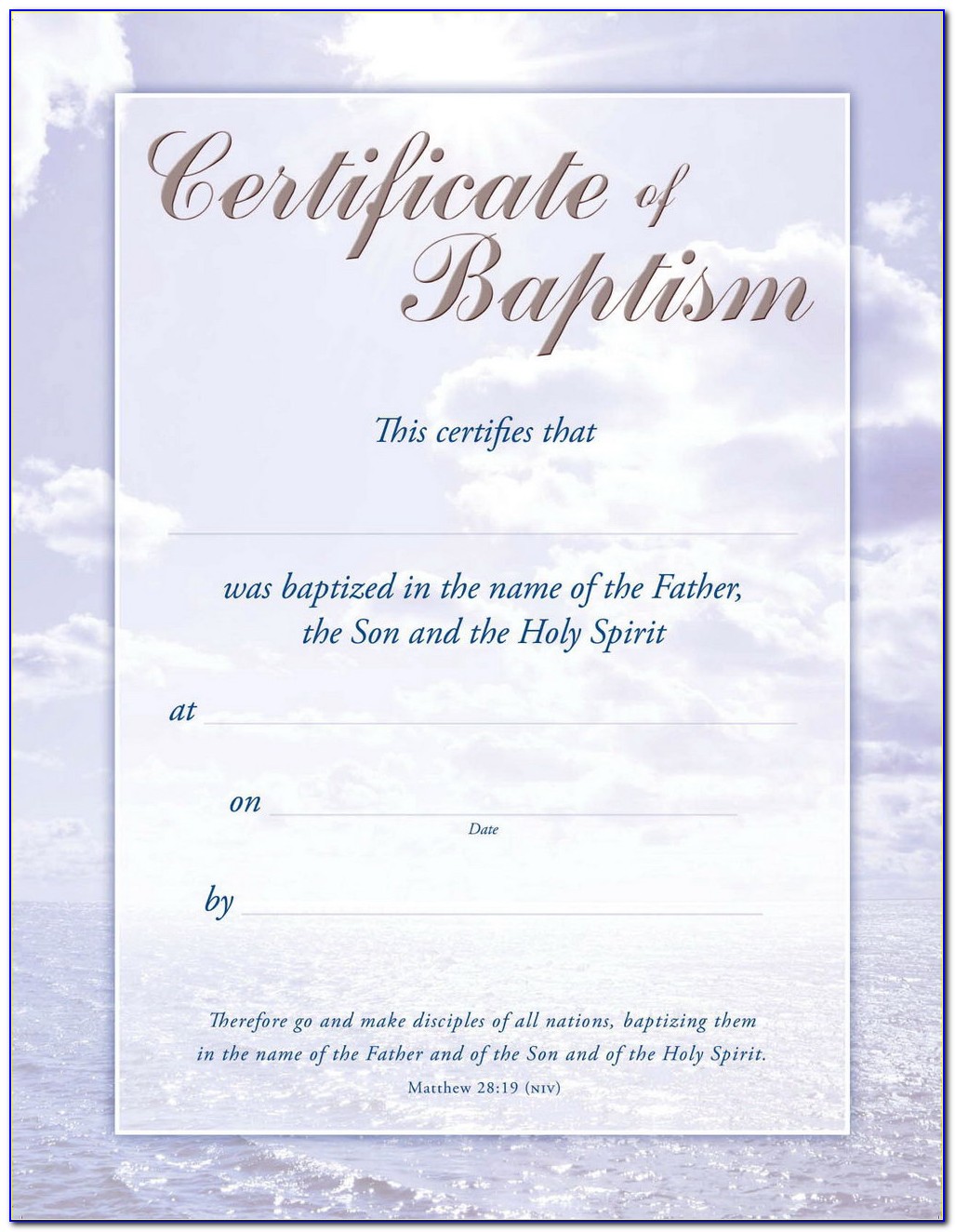Baptism Certificate Templates Free Download