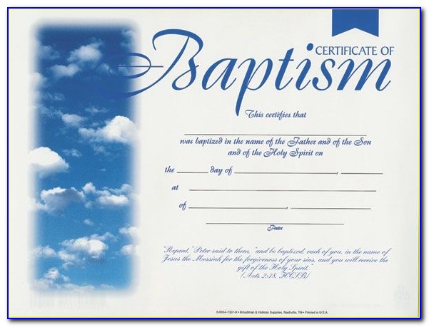 Baptism Certificates Templates Word