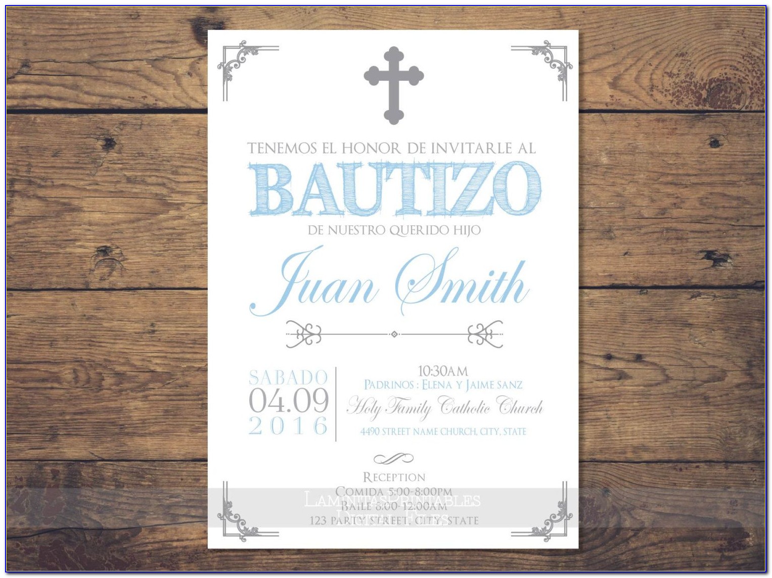 Baptism Invitations In Spanish Template