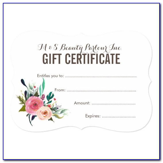 Beauty Gift Certificate Template Word