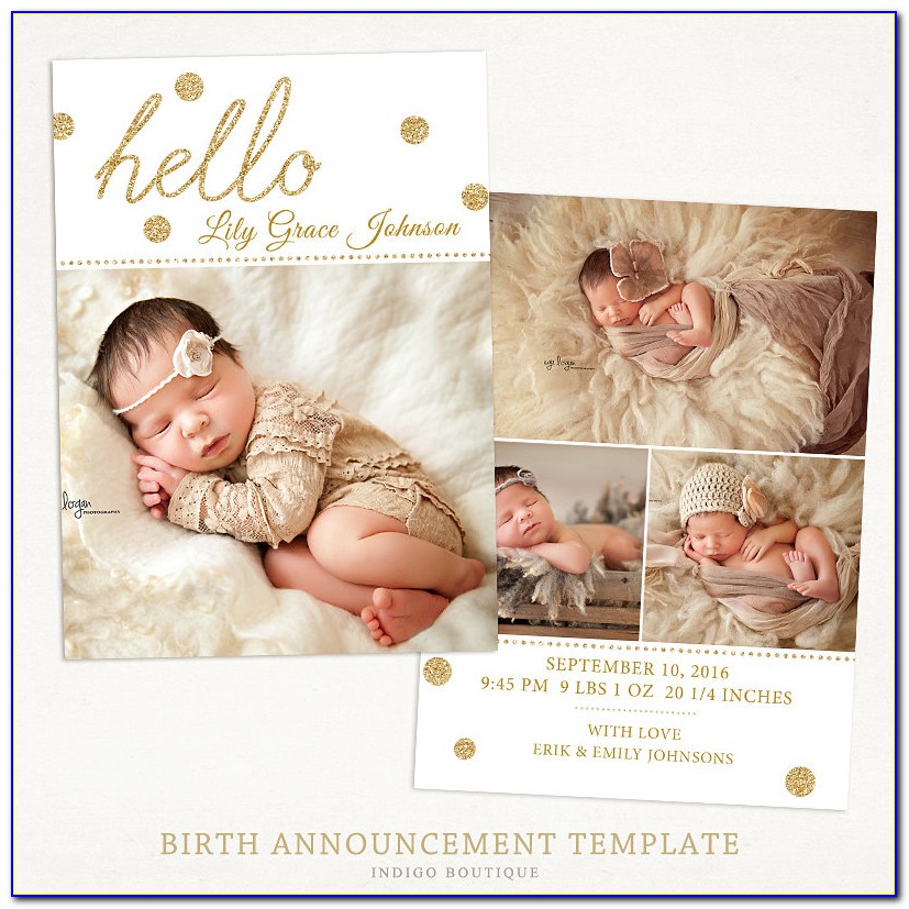 Birth Announcement Templates For Photographers