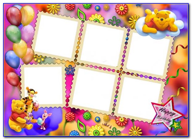 Birthday Card Photo Collage Template
