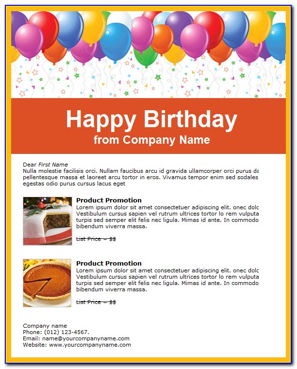 Birthday Email Templates For Outlook