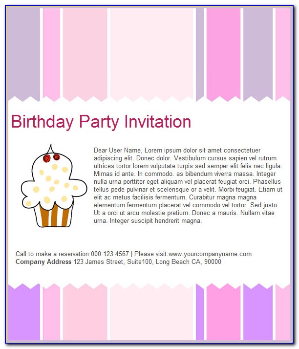 Birthday Invitation Email Templates