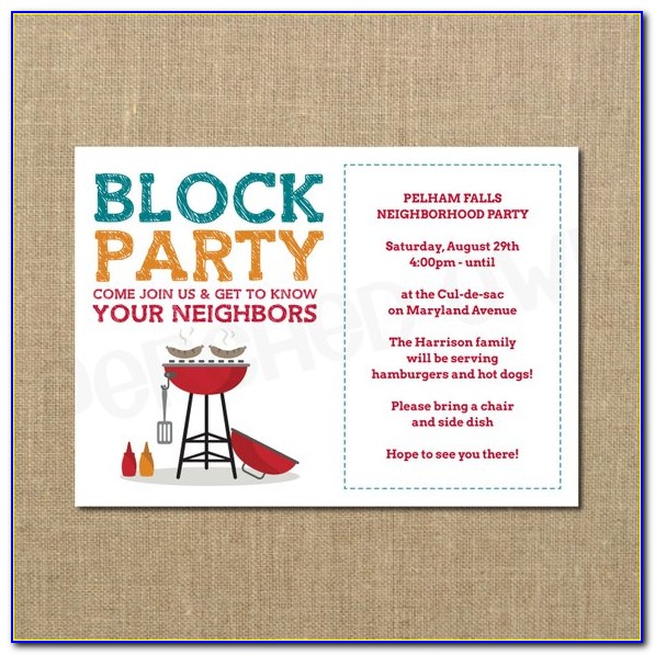 Block Party Invitation Template Free