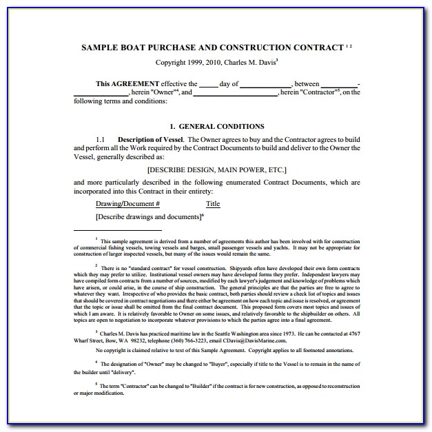 Boat Purchase Agreement Template