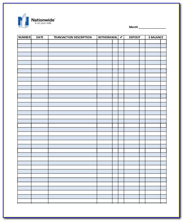 Business Check Register Template