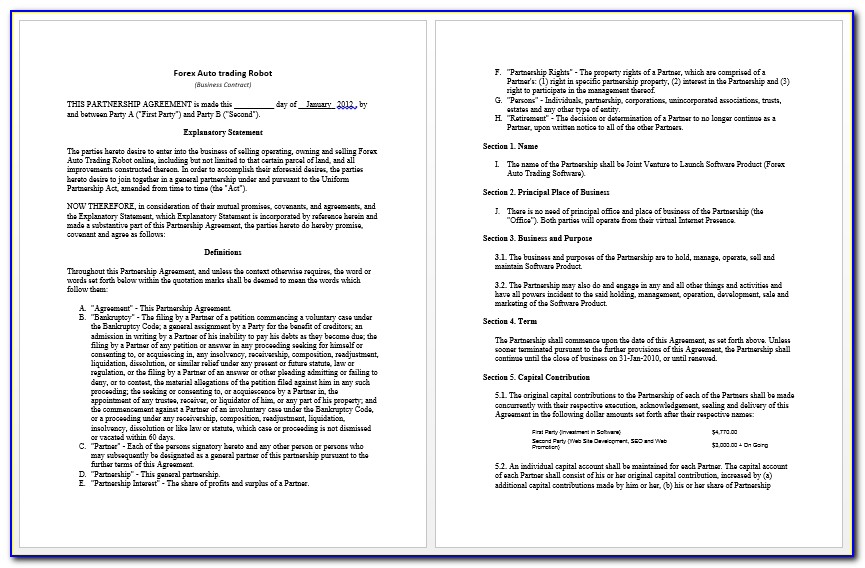Business Contract Templates Word