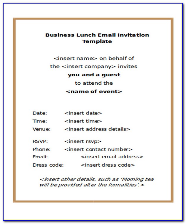 Business Dinner Invitation Sample