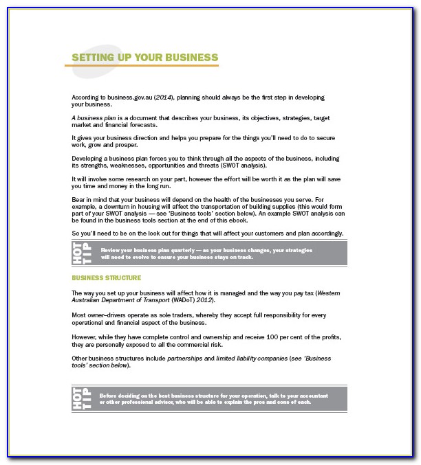 Business Plan Template For Trucking Company