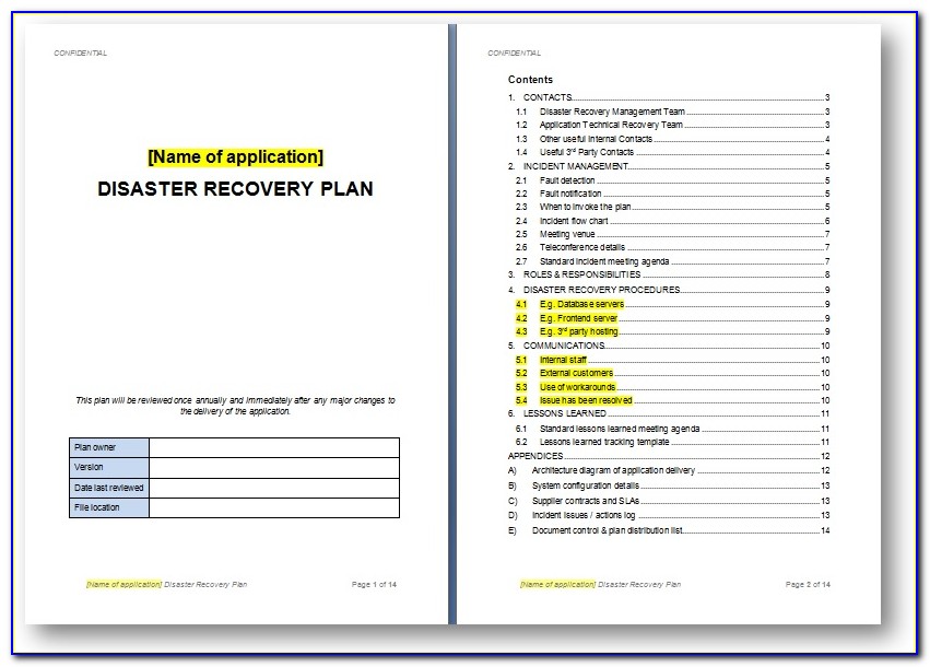 Call Center Disaster Recovery Plan Template