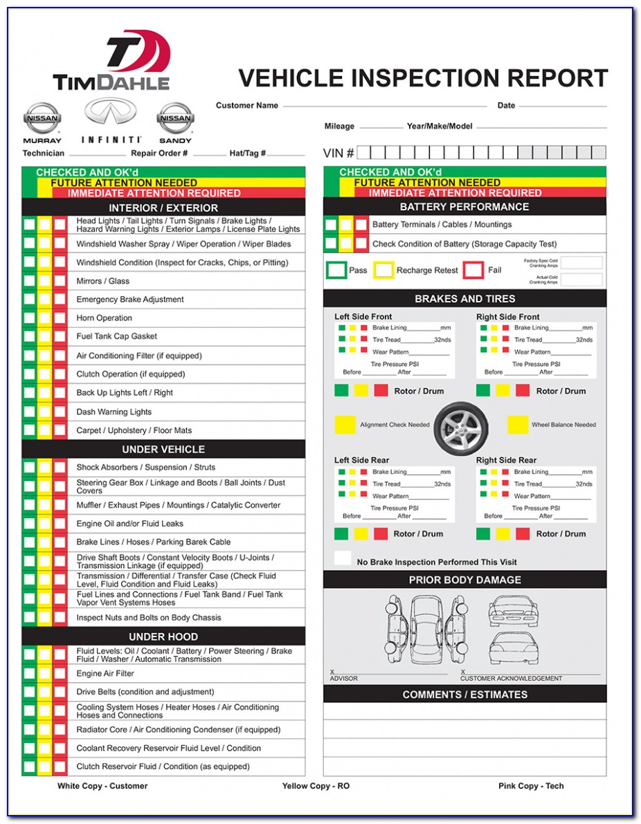 Download Driver Vehicle Inspection Report Template 28 Images