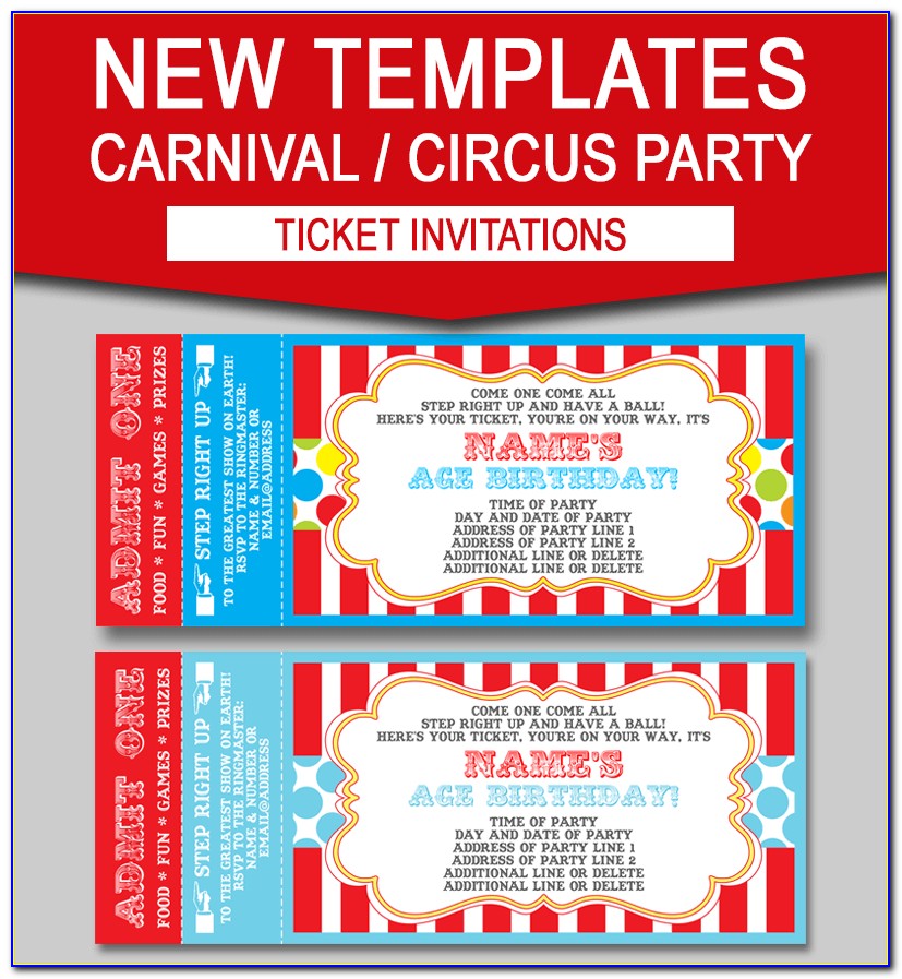 Carnival Ticket Invitation Template Free