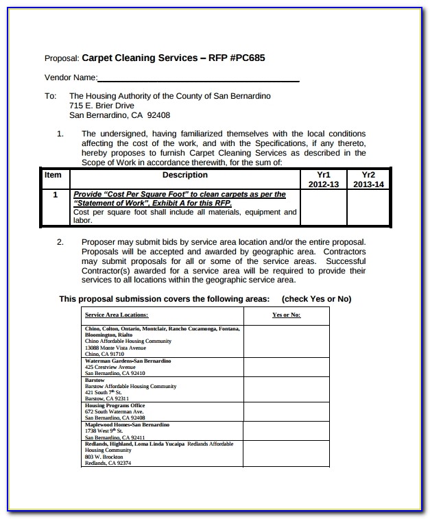 Carpet Cleaning Proposal Template