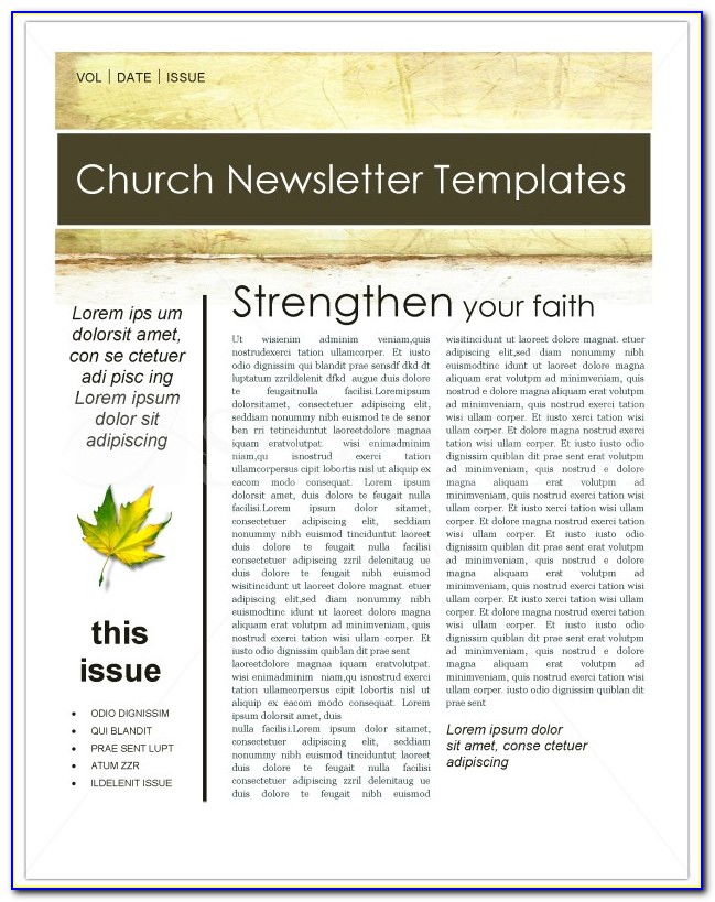 Christian Newsletter Templates Free