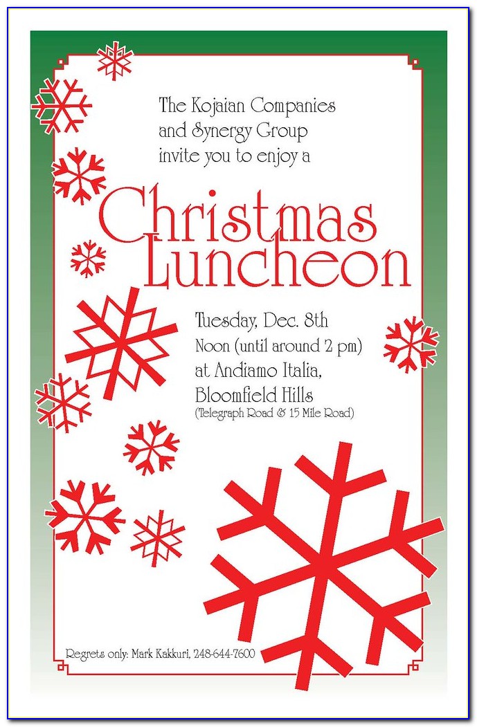 Christmas Party Invitation Template Free Word
