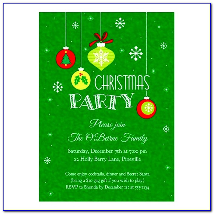 Christmas Party Invite Word Template