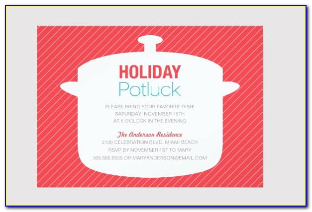 Christmas Potluck Party Invitation Template