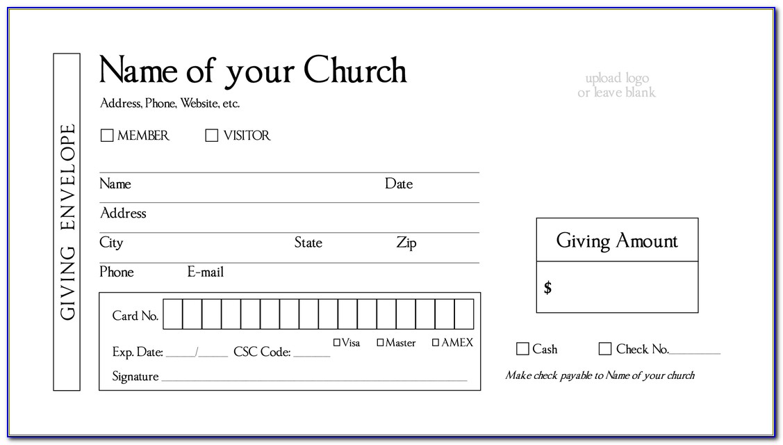 Church Tithes And Offering Envelopes Templates