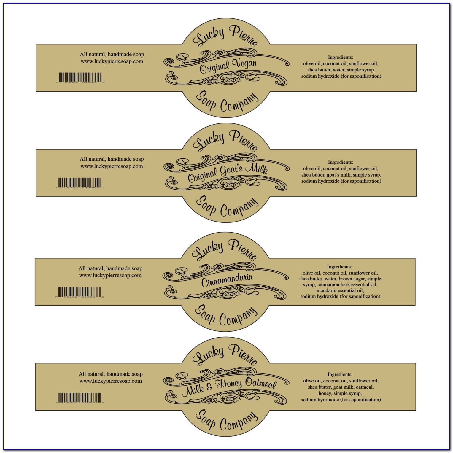 Cigar Band Template For Soap Label