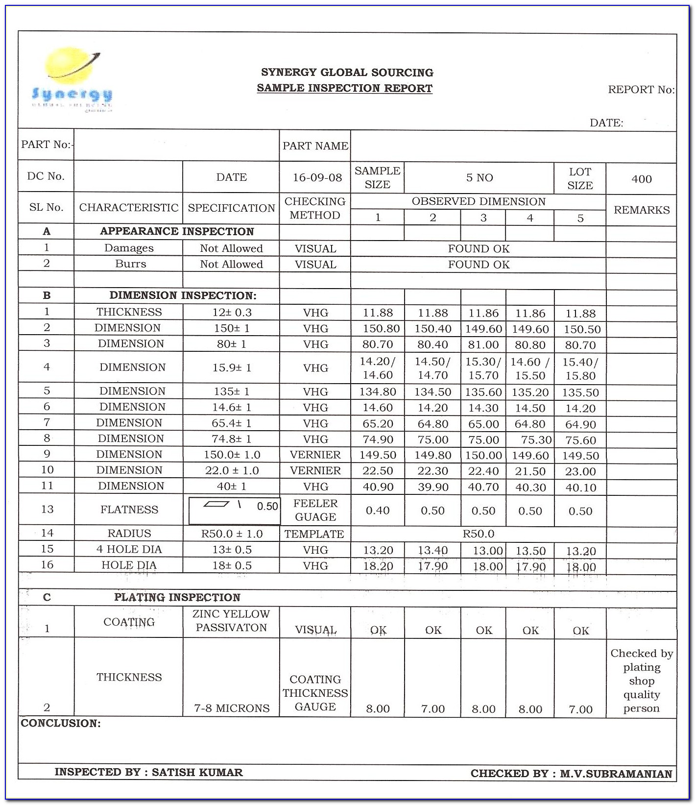 Civil Engineering Inspection Report Template