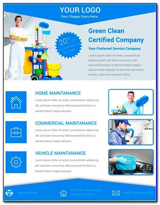 Cleaning Business Brochure Templates Free