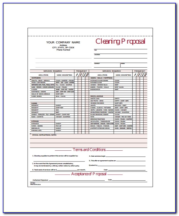 Cleaning Proposal Template Free