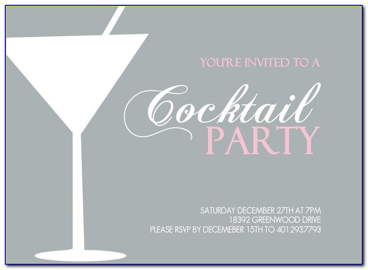 Cocktail Party Invitation Cards