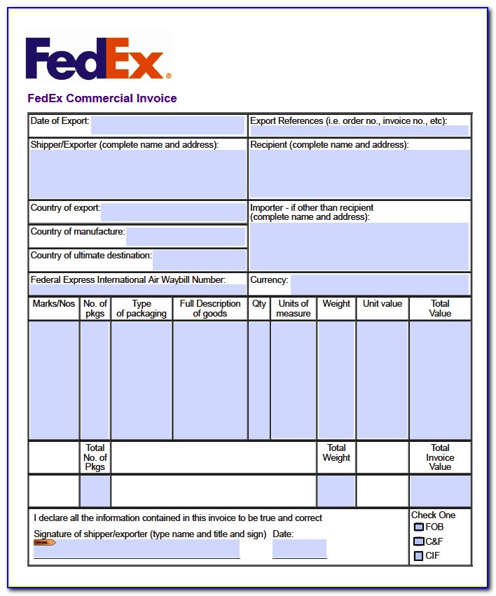Commercial Invoice Template Uk Free