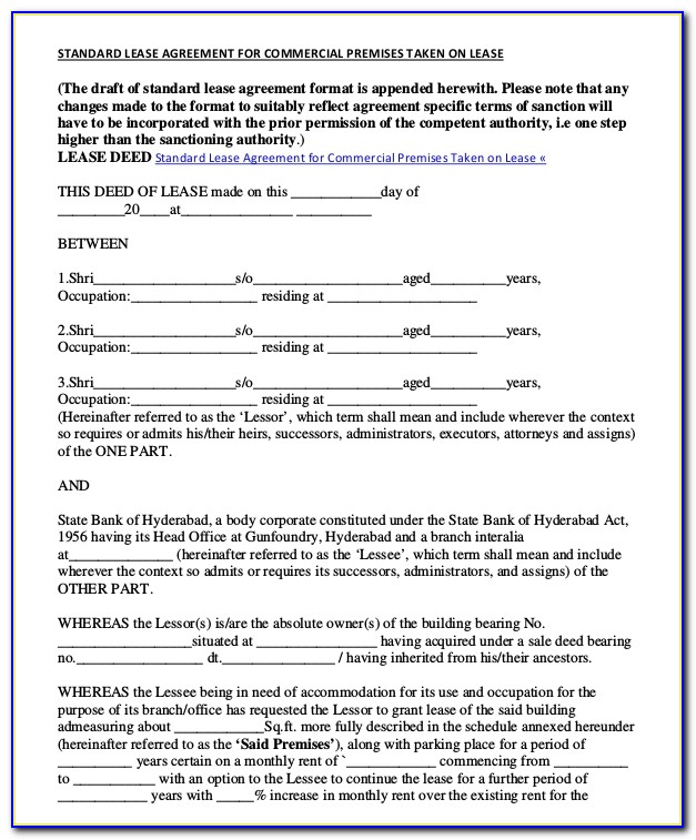 Commercial Lease Agreement Sample Pdf